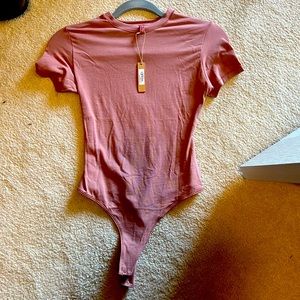 Skims size small rose clay cotton jersey bodysuit